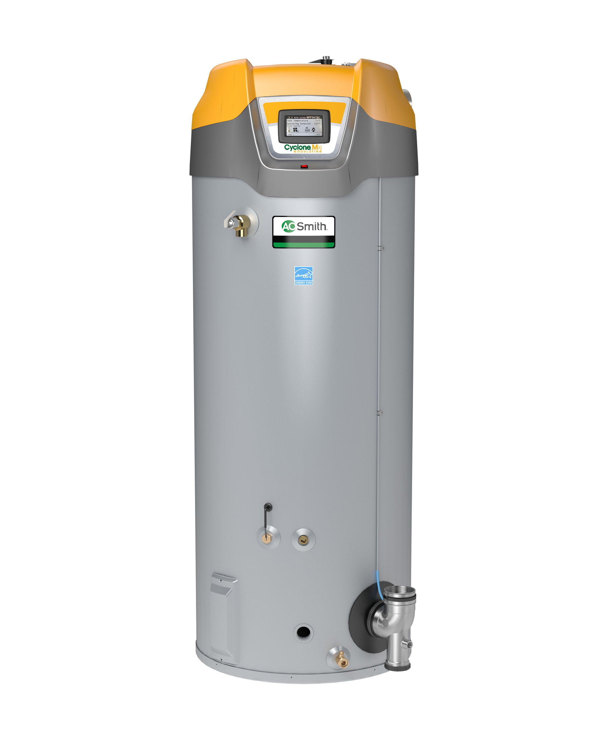 AO SMITH BTX-100-LP: 50 GALLON, 100,000 BTU, 96% THERMAL EFFICIENCY, 2" OR 3" POWER DIRECT VENT, LP (LIQUID PROPANE) CYCLONE Xi MODULATING COMMERCIAL GAS WATER HEATER, Certified from sea level to 10,100'.