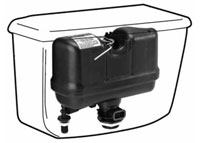 FLUSHMATE M-101526-F3H1: BLADDER SERIES 503, HET 1.28 GPF - FOR ALL OEMS EXCEPT KOHLER K4404 AND GERBER 28-385 TANK (2 piece toilet - Flushmate tank configured in a rectangular shape and lower supply is in a right angle from inlet to outlet)