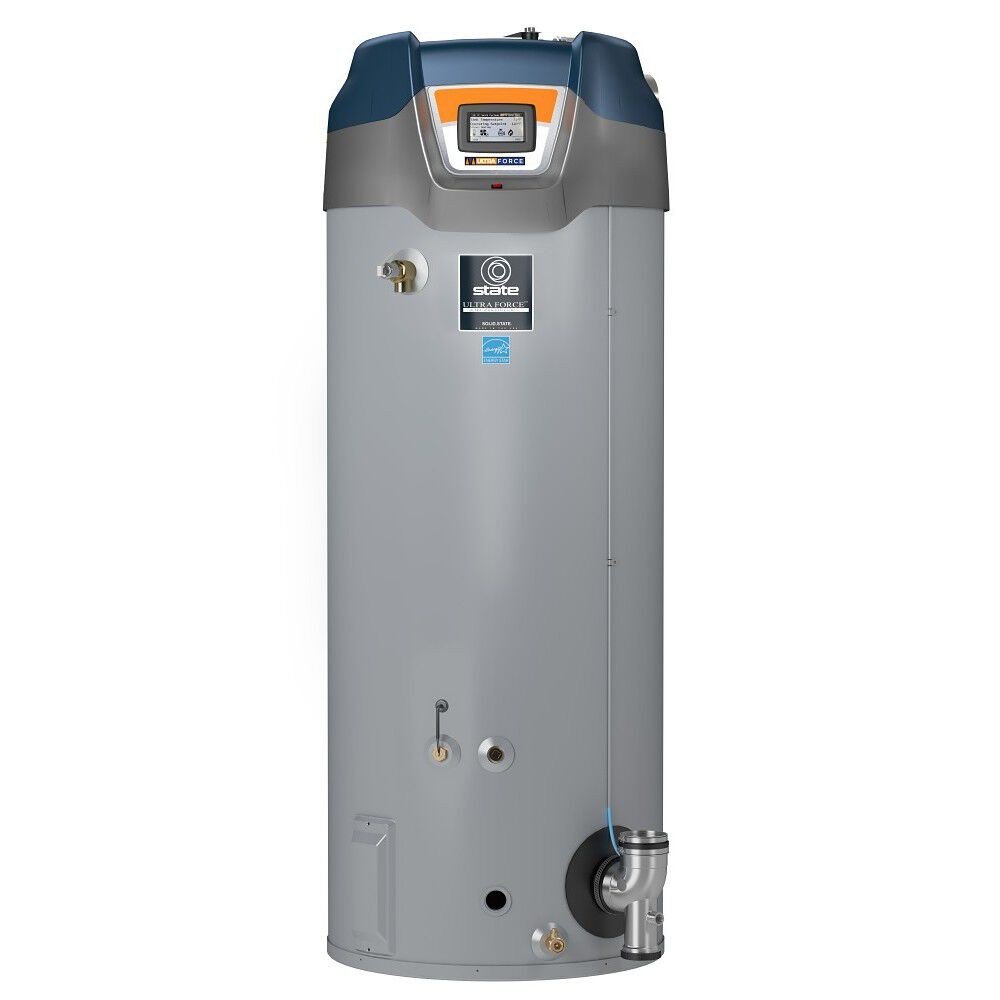 STATE SUF60-120NE: 60 GALLON, 120,000 BTU, NG, MODULATING ULTRA FORCE FLEX COMMERCIAL GAS WATER HEATER, 3inch VENT