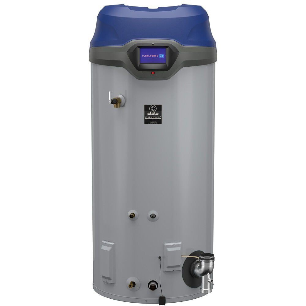 STATE SUF119-300NEA: 119 GALLON, 300,000 BTU, NG, ASME, MODULATING ULTRA FORCE FLEX COMMERCIAL GAS WATER HEATER, 4inch VENT