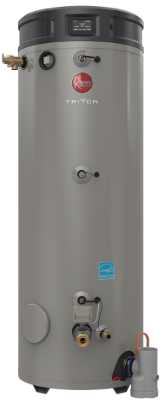 RHEEM GHE80SU-160A-LP: 80 GALLON, 160,000 BTU, LIQUID PROPANE (LP), ASME, FLEXIBLE VENTING, TRITON ULTRA HIGH-EFFICIENCY COMMERCIAL WATER HEATER