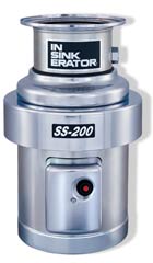 INSINKERATOR SS-200-27: 115/208-230 VOLT, 1-PHASE, 2 HP, 18-7/16inch - 19-1/4inch, COMMERCIAL GARBAGE DISPOSAL UNIT, INCLUDES MOUNTING GASKET