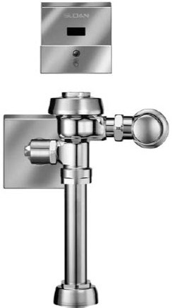 SLOAN 3450047, ROYAL 111 ESS: TOILET FLUSH VALVE, 1.6 GPF, 1-1/2inch TOP SPUD, SENSOR OPERATED, EXPOSED, 1-1/2inch TOP SPUD